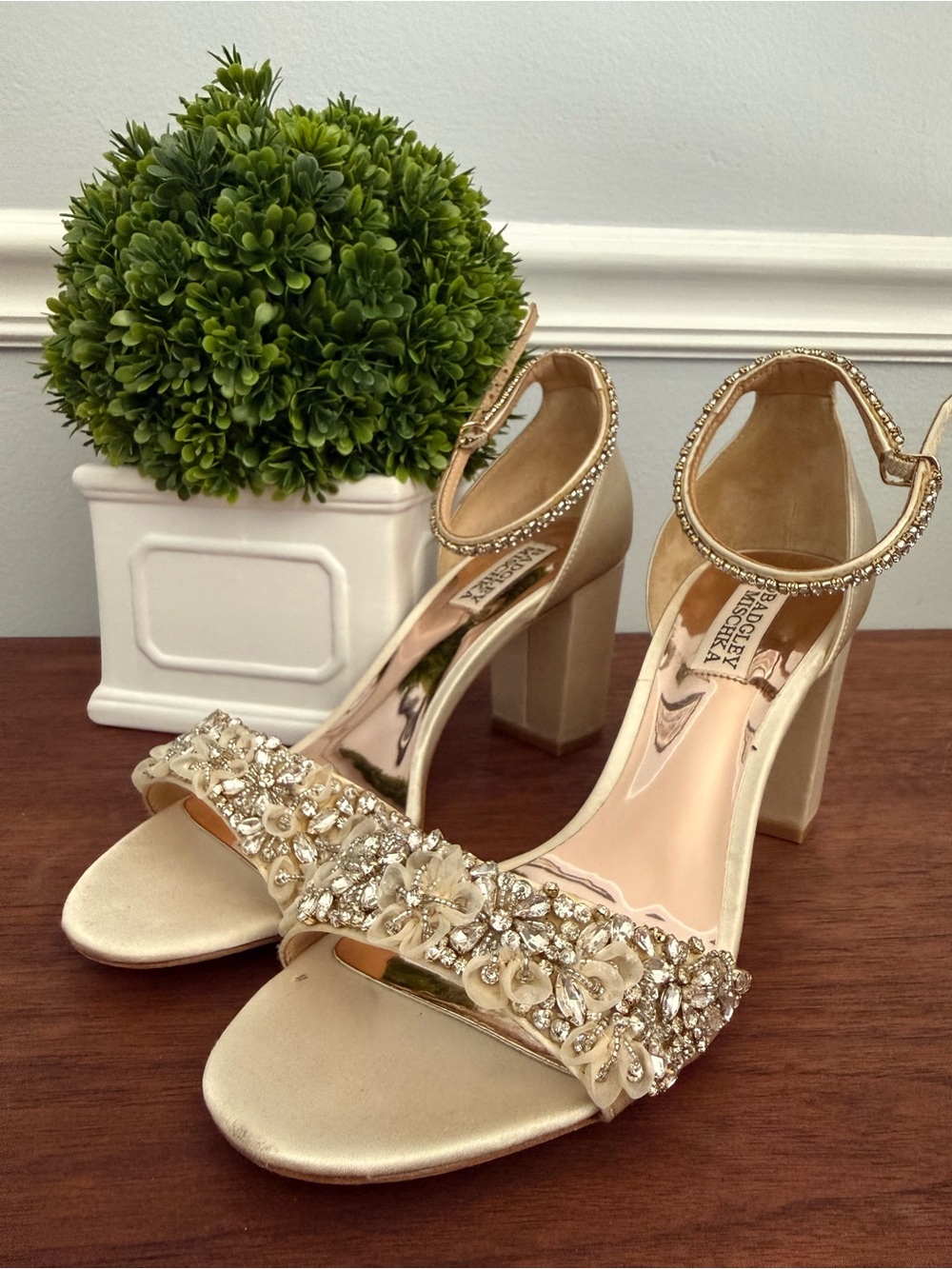 Badgely Mischka jeweled heels